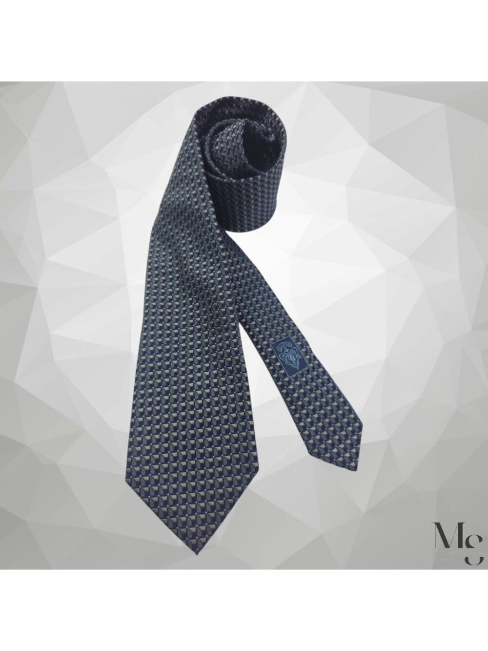 GUCCI Brown Geometric Silk Tie Made In Italy 58"-3.25" EX COND